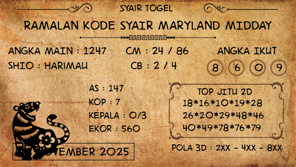 Prediksi Maryland Midday