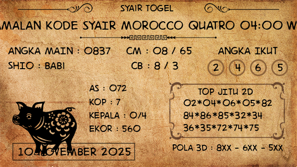 Prediksi Morocco Quatro 04:00 WIB