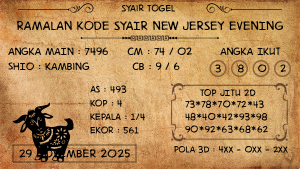 Prediksi New Jersey Evening