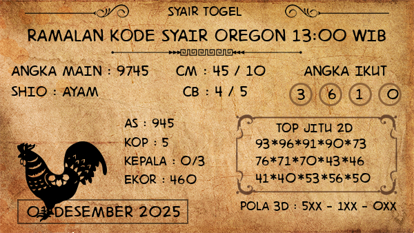 Prediksi Oregon 13:00 WIB