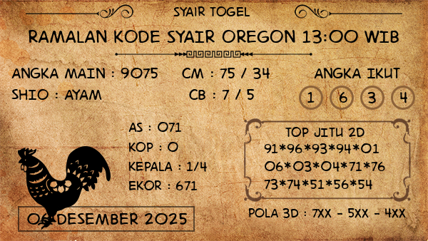 Prediksi Oregon 13:00 WIB