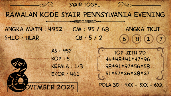 Prediksi Pennsylvania Evening
